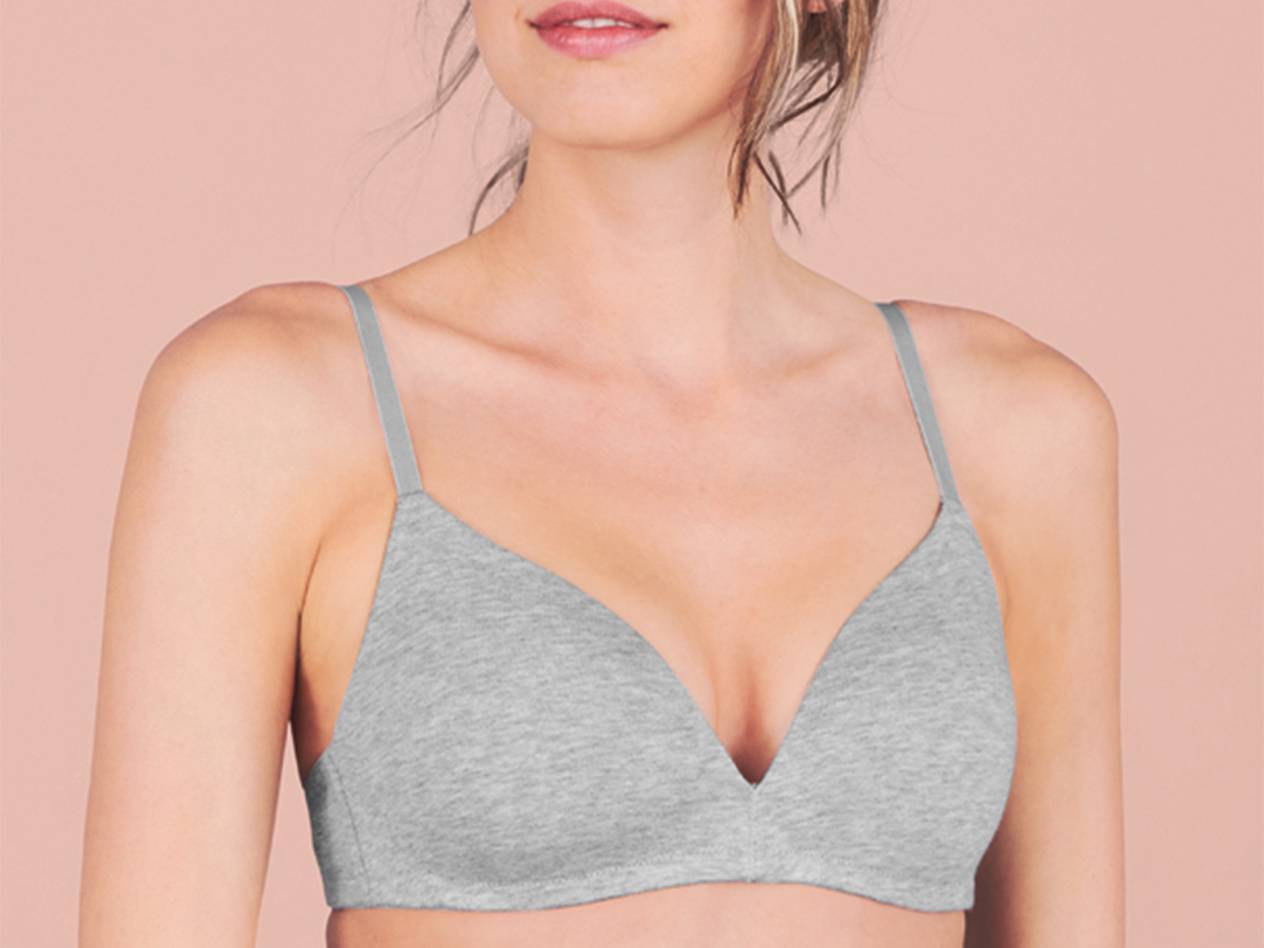 Grey bra.