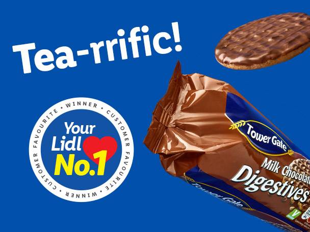 Tower Gate milk chocolate digestives, Lidl No.1.