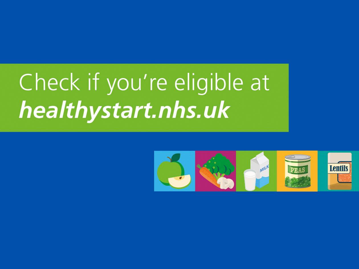Apples, broccoli, peas, lentils, milk: Check eligibility at healthystart.nhs.uk
