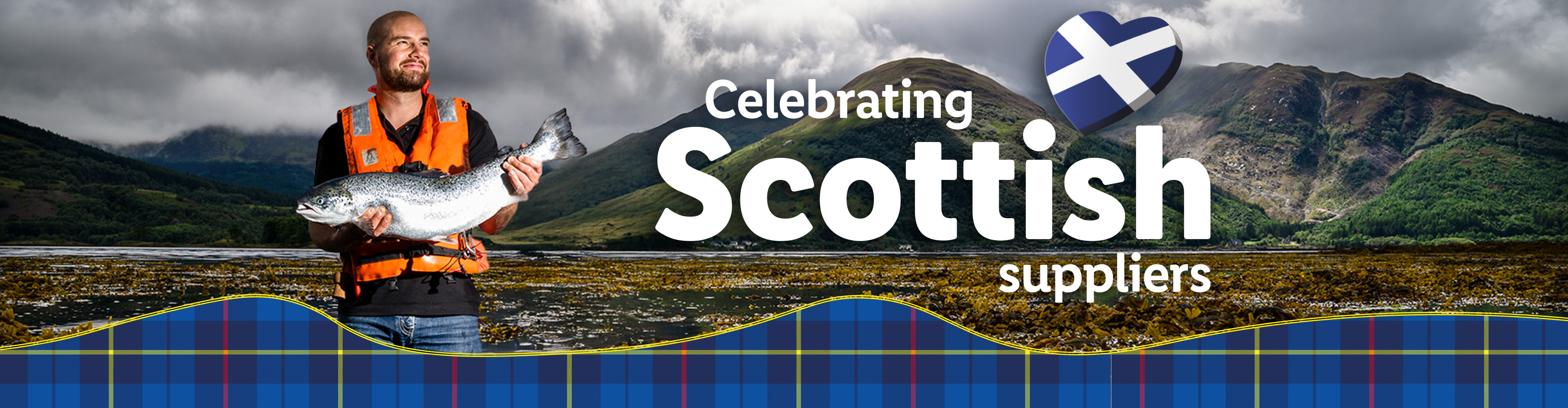 Celebrating Scottish suppliers: salmon and tartan.