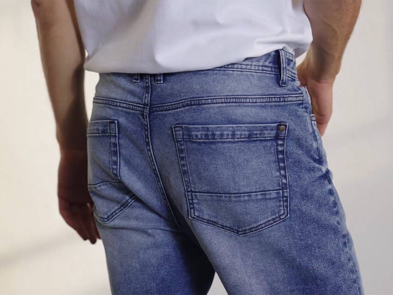 Light blue jeans.